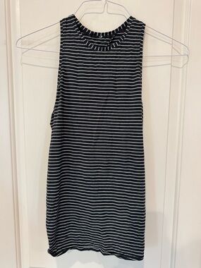 lululemon athletica Grey & White Striped Tank Top